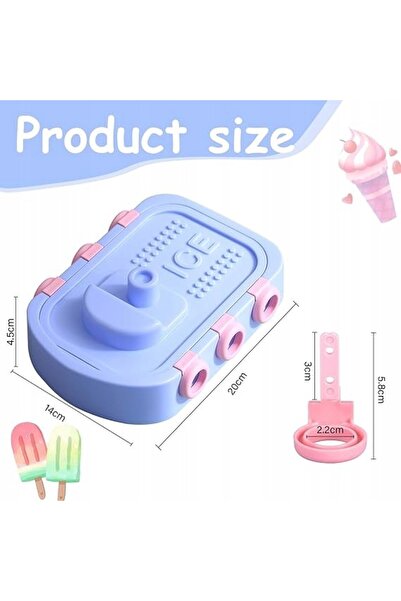 NO BRAND Formă de înghețată din silicon, mini, cu modele asortate, 6 bucăți