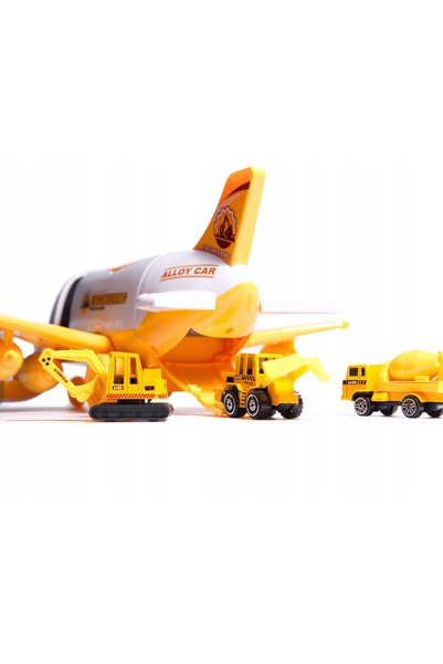 Ikonka Avion transportor + 3 mașini de construcții
