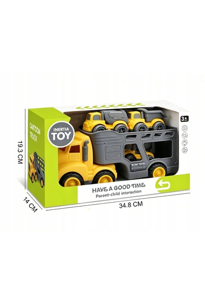 Norimpex Remorcă auto pentru 2 mașini, galbenă, din plastic, rezistentă, 35 cm