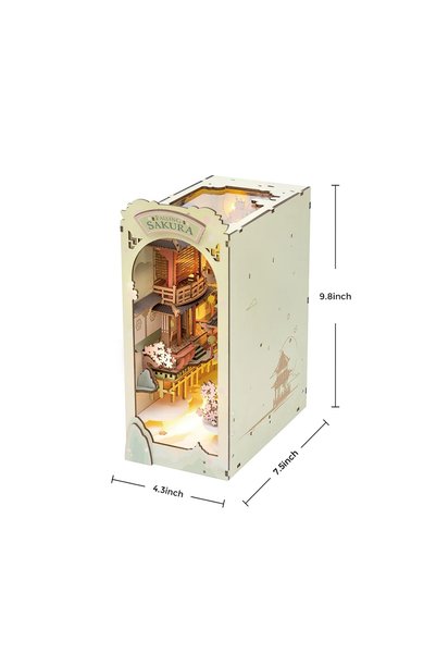 Robotime Model 3D pliabil din lemn, Sakura, cu flori de cireș în cădere, LED