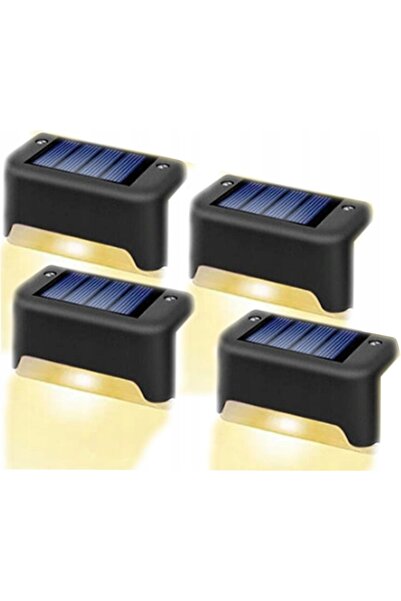 NO BRAND 4 bucăți LAMPĂ SOLARĂ DE GRĂDINĂ IMPERMEABILĂ pentru scări ALBĂ