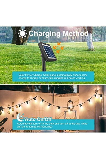 NO BRAND Ghirlandă luminoasă solară de grădină 5M x 10 LED-uri IMPERMEABILĂ C...