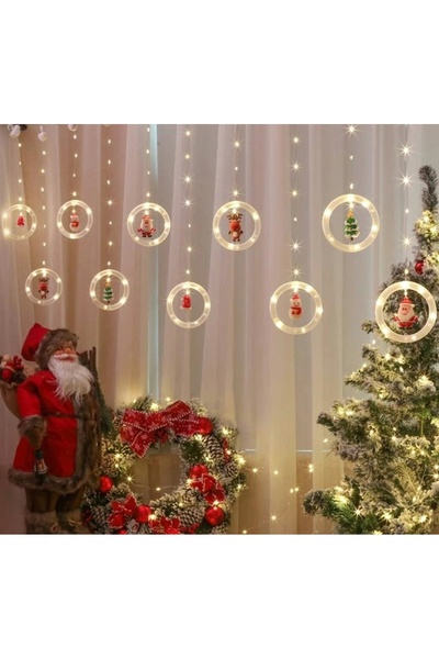 NO BRAND Perdea luminoasă LED pentru fereastră, cu stele, 3 m, 125 LED-uri