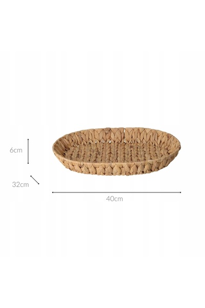 Home Styling Collection Coș oval împletit 32x40x6cm Stil natural Bej