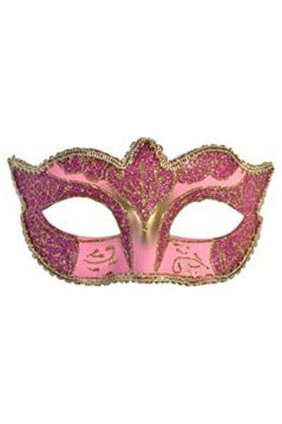 OEM Masca Carnaval Dama Fancy Roz Aurie cu Glitter