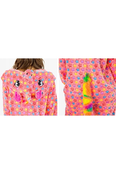 ZOLTA Costum kigurumi, pijama călduroasă, salopetă dintr-o singură piesă cu f...