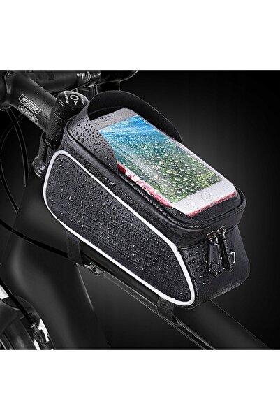 RZAHUAHU Geantă impermeabilă pentru bicicletă, suport de telefon pentru cadru...