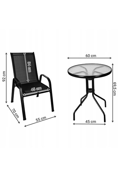 Gardlov SET MEBELI DE EXTERIOR MASĂ 2 SCAUNE PENTRU BALCON TERRASĂ GRĂDINĂ METAL