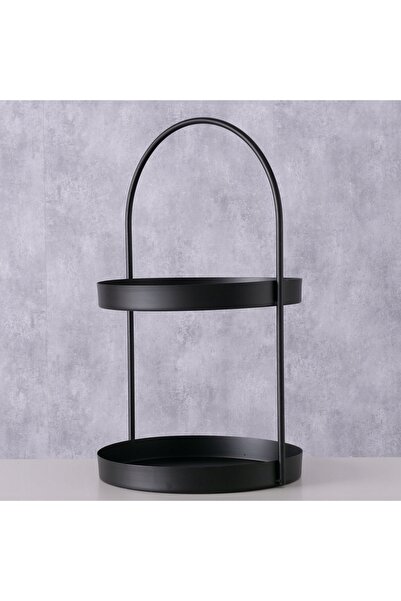 Boltze Raft metalic negru 27x26x44 cm pentru alimente, din fier vopsit prin p...