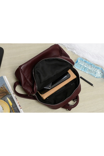 Beltimore Rucsac de damă din piele, A4, mare, urban, italian, cu capacitate m...