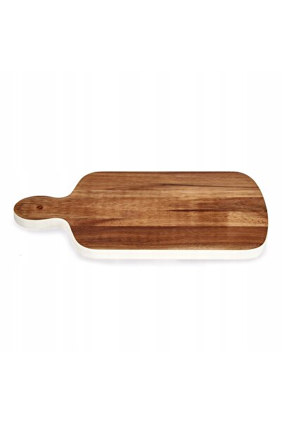 kinvara Tocător de bucătărie din lemn cu mâner, universal, 40 x 26, alb