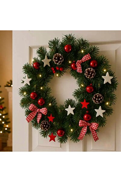 Chomik Gdów Coroană, ghirlandă, decorațiune de sărbători pentru ușă, 15 LED-u...