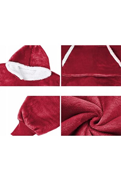 NO BRAND Hanorac tip pătură, supradimensionat, călduros, gros, din fleece, lu...