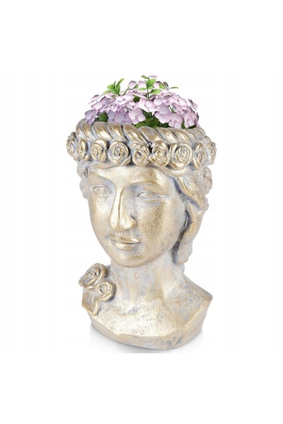 Vilde HUSĂ DECORATIVĂ PENTRU GHIVECI – CAP DE AUR, FAȚĂ, STATUETĂ DECORATIVĂ,...