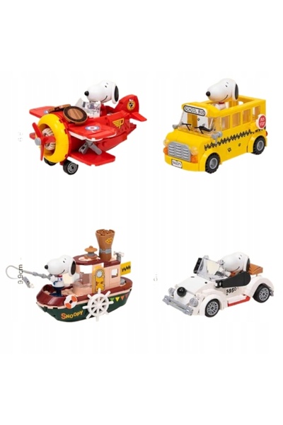 Pantasy 86907 SNOOPY Set de blocuri de construcție 3D tip puzzle, Barcă cu aburi