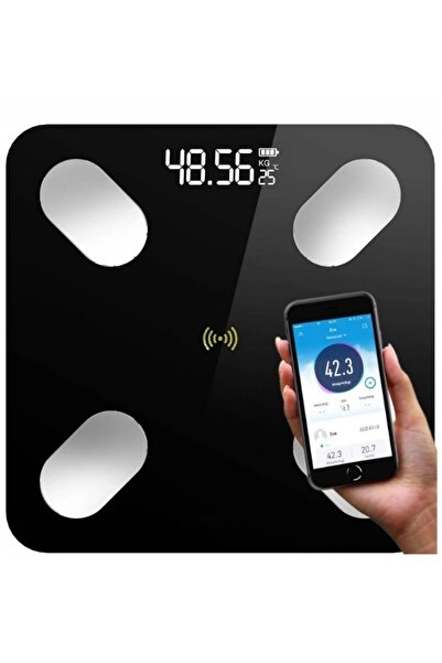 PrzydaSie.pl Cântar de baie inteligent analitic Bluetooth din sticlă 180 KG