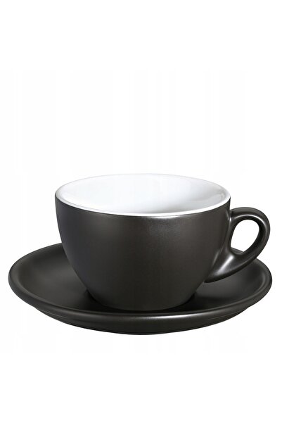 Cilio Ceașcă de cappuccino cu farfurioară 0,1 L negru mat