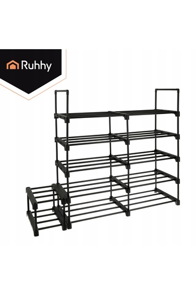 Ruhhy ORGANIZATOR PANTOFI 20 PERECHI RASTEL CU 10 NIVELE NEGRU ÎNGUST PENTRU ...
