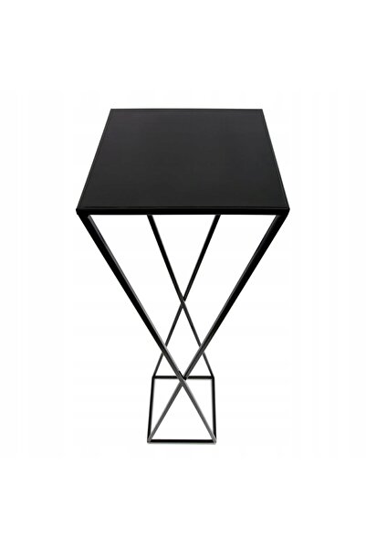 HowHomely Suport modern pentru flori, de podea, 100 cm, negru, stil loft