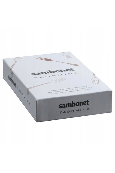 Sambonet Set de 6 furculițe Taormina PVD pentru tort, 2 negre