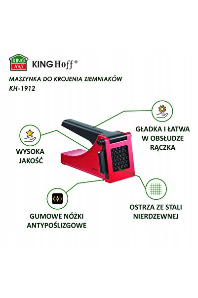 Kinghoff Aparat de tăiat cartofi, friteuză, tocător, feliator de legume și fr...