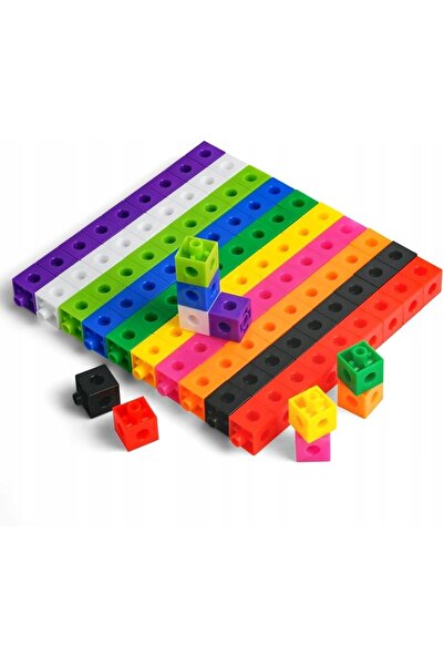 NO BRAND Jucării educative Cuburi de conectare colorate pentru matematică 100...