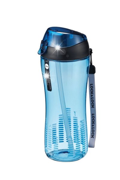 locknlock Bidon sport de 550ml cu tub - Albastru, Tritan ABF628B