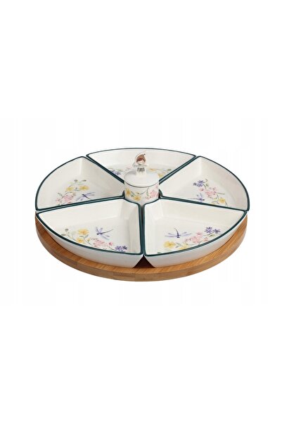 MPLCO Ghiveci ceramic rotativ pe bambus 27,5 CM 7EL PANI KWIATEK