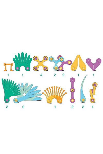 Clixo Blocuri magnetice de construcție Montessori Păsări tropicale Creative 3...