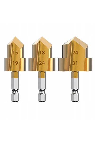 NO BRAND Set de 3 burghie etajate pentru țevi din plastic PPR 19/24/31 mm