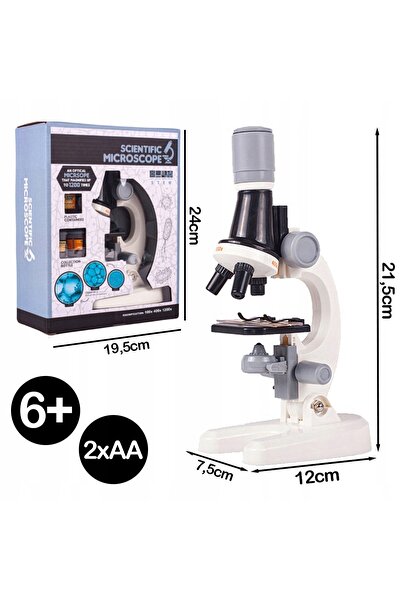 Stator MICROSCOP EDUCATIV PENTRU COPII 1200X + PREPARATE PENTRU MICROSCOP – S...