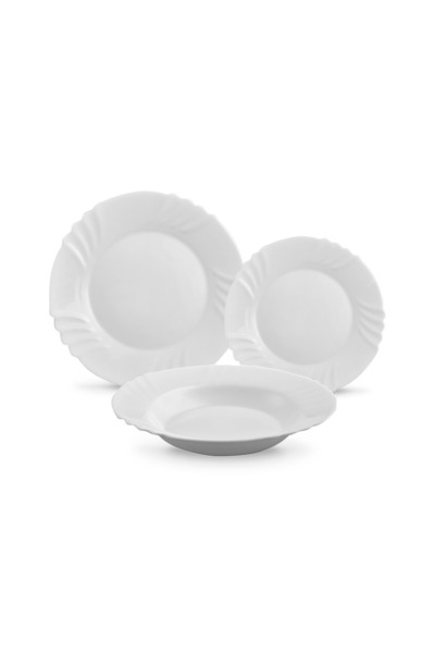 Bormioli Rocco Set de farfurii de masă Ebro 18 el. pentru 6 persoane, alb