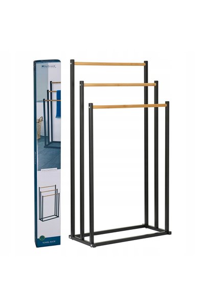 Bathroom Solutions Suport de prosoape de podea cu 3 niveluri, stil loft, 45x2...