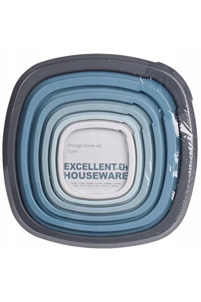 Excellent Houseware Set de cutii de prânz din plastic cu 6 compartimente