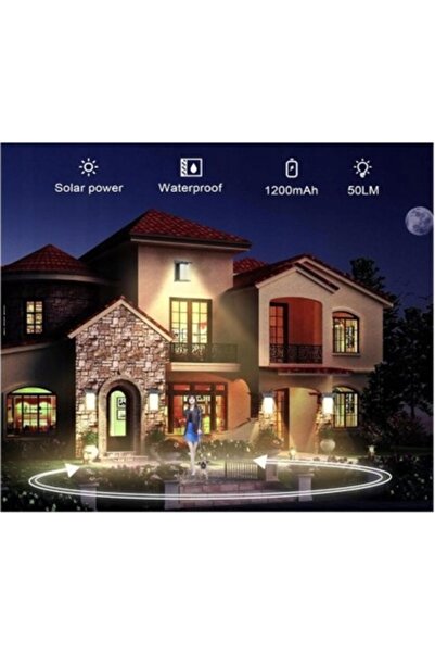 NO BRAND Aplică de perete de exterior pentru grădină, LED, cu senzor solar, n...