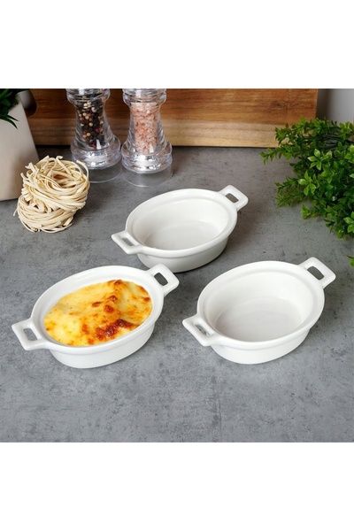 Excellent Houseware (3 BUC.) VASE DE CERAMICĂ DIN PORȚELAN PENTRU COPT SUFFLE...