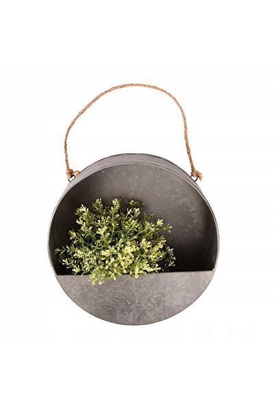 Esschert Design Jardinieră de perete rotundă modernă din oțel zincat, 30 cm