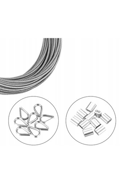 NO BRAND 30M 2MM SÂRMĂ DE OȚEL GALVANIZAT REZISTENTĂ PENTRU UZURI REGLIME 62W...