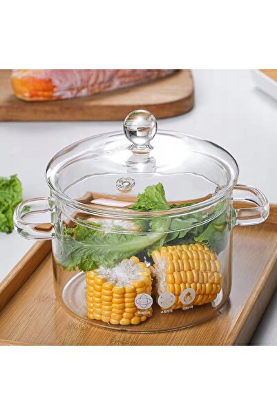 NO BRAND Set de oale de sticlă 1,8 l cu capac termorezistent 16 cm Bergman 2 ...