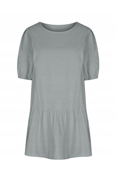NO BRAND Rochie mini pentru femei cu mâneci bufante de vară, decolteu rotund,...