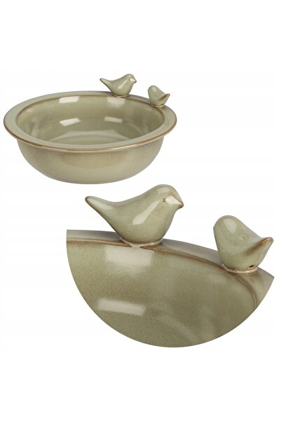 Progarden Baie ceramică decorativă pentru păsări, hrănitoare și baie, 24 cm