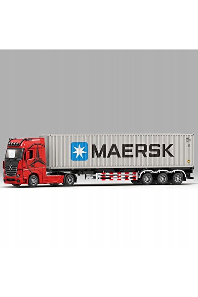 Pan i Pani Gadżet MERCEDES-BENZ AUTO CAMION REMORCĂ MAERSK GRI PENTRU JOACĂ 1:24