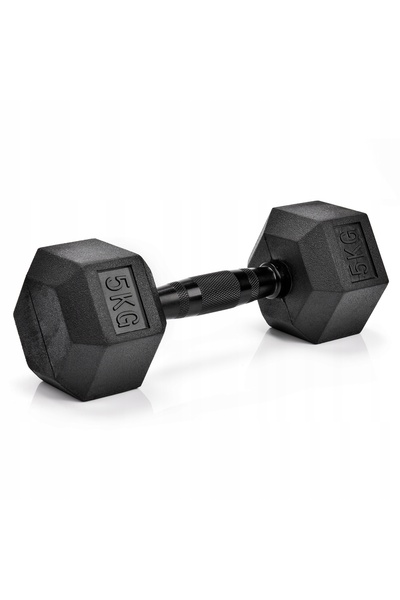 Meteor Ganteră hexagonală din cauciuc, 1x5 kg, universală