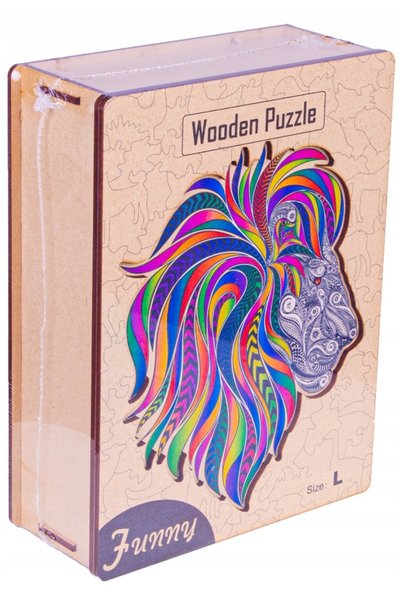 Norimpex Puzzle din lemn pentru adulți, cadou, Leu, 183 de piese