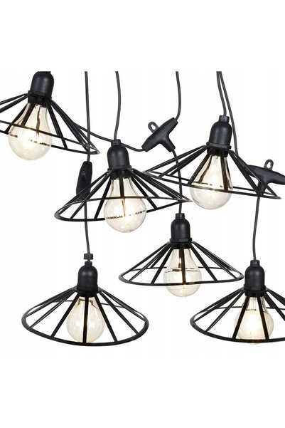 Vilde Ghirlande luminoase de grădină, lămpi suspendate cu becuri LED, 5,5M, 6...