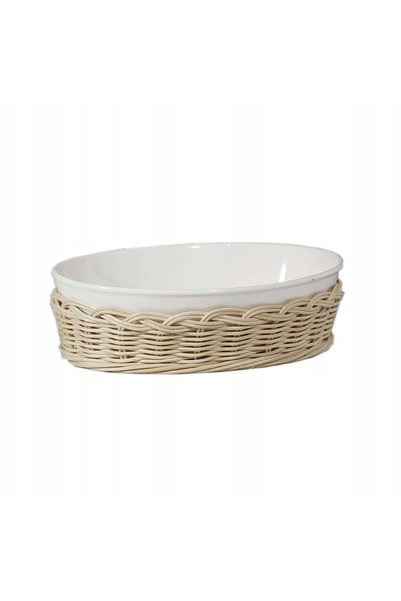 La Porcellana Bianca Coș Midollino pentru vas de copt oval de 18 cm