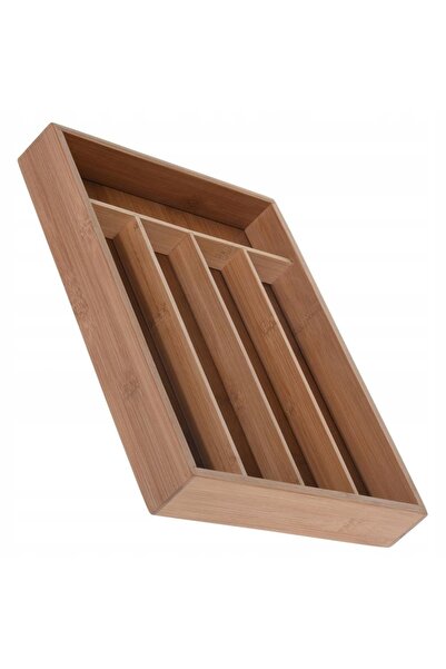 Excellent Houseware Organizator pentru tacâmuri din bambus 35x26cm