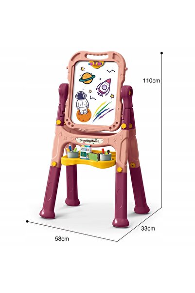 Stator Tablă magnetică educativă 2-în-1, tablă albă reglabilă cu suport + Acc...
