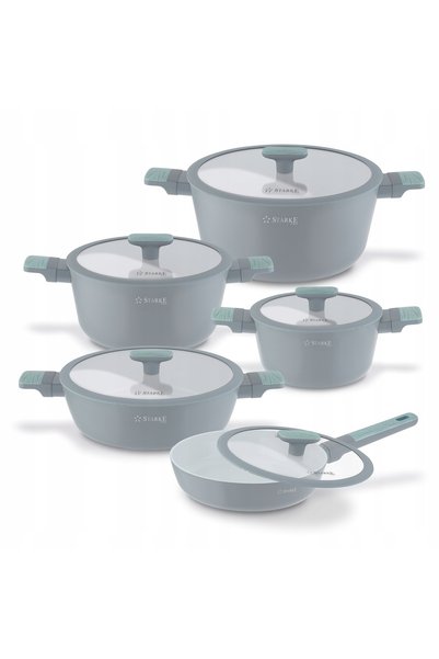 Starke Pro Set de oale și tigăi ceramice, compatibile cu inducție și gaz, Lap...