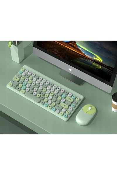 Pan i Pani Gadżet Tastatură wireless retro + Mouse wireless verde